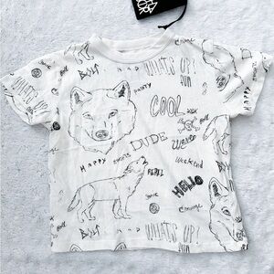 NWT- CHASER Boys Sketch Wolf Cool Dude Tee Shirt